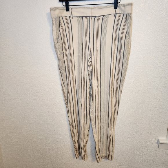 Ann Taylor Pants - Ann Taylor Loft Linen Pants Women Sz 12 Straight Leg Beach Summer Striped